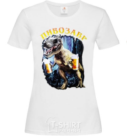 Women's T-shirt Beerzavr White фото