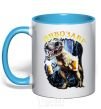 Mug with a colored handle Beerzavr sky-blue фото