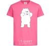 Детская футболка Обычные медведи Белый показывает язык Ярко-розовый фото