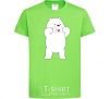 Kids T-shirt Ordinary bears White shows his tongue orchid-green фото