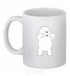 Ceramic mug Ordinary bears White shows his tongue White фото