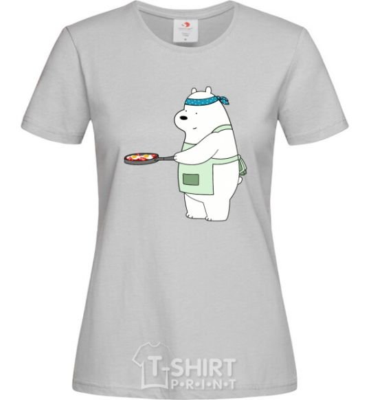 Women's T-shirt Regular bears. White grey фото