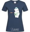 Women's T-shirt Regular bears. White navy-blue фото