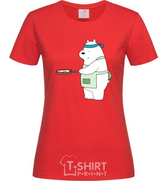 Women's T-shirt Regular bears. White red фото