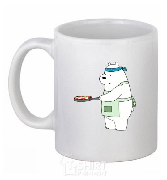 Ceramic mug Regular bears. White White фото
