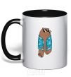 Mug with a colored handle Regular Grizz Bears black фото