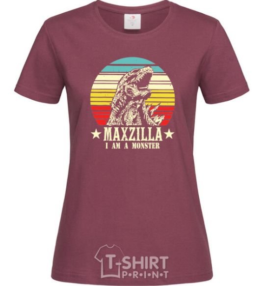 Женская футболка MAXZILLA Бордовый фото