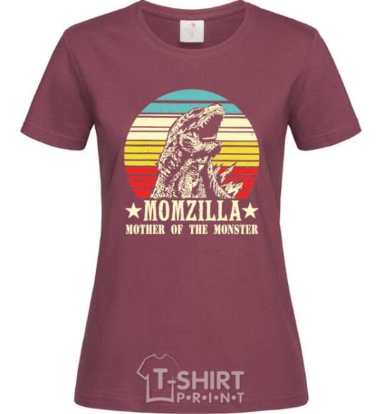 Женская футболка MOMZILLA Бордовый фото