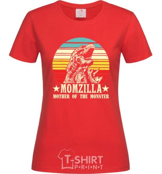 Женская футболка MOMZILLA Красный фото