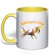 Mug with a colored handle Beerdachtel yellow фото