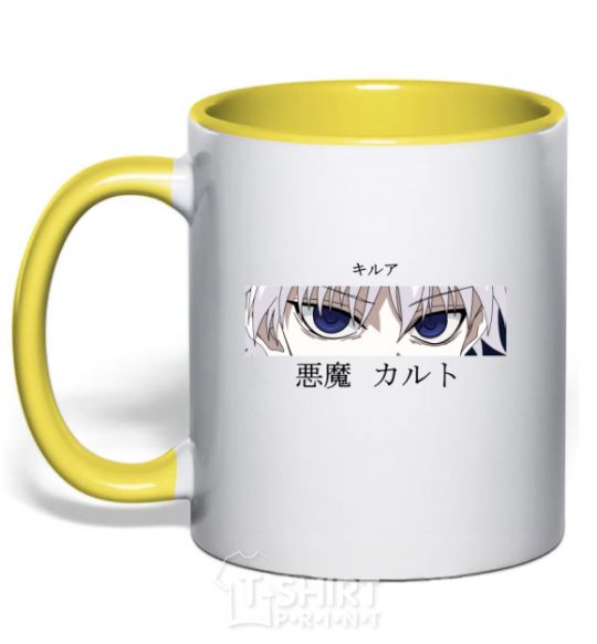 Mug with a colored handle hunter x hunter yellow фото