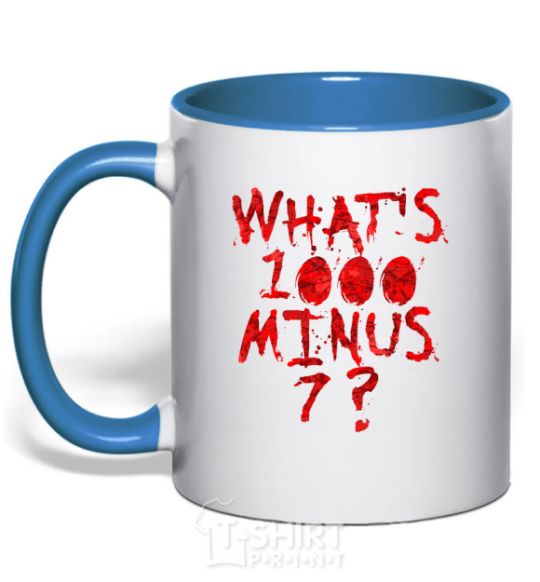 Mug with a colored handle 1000 minus 7 royal-blue фото