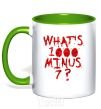 Mug with a colored handle 1000 minus 7 kelly-green фото