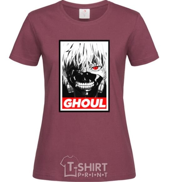 Women's T-shirt GHOUL burgundy фото