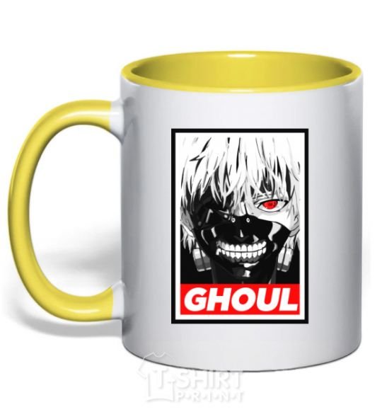 Mug with a colored handle GHOUL yellow фото