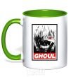 Mug with a colored handle GHOUL kelly-green фото