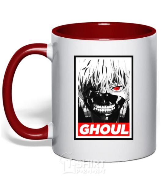 Mug with a colored handle GHOUL red фото