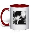 Mug with a colored handle Kaneki red фото