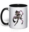 Mug with a colored handle One punch man sonic black фото