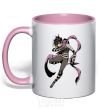 Mug with a colored handle One punch man sonic light-pink фото