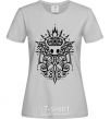 Women's T-shirt hollow night curls grey фото