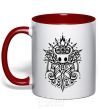 Mug with a colored handle hollow night curls red фото