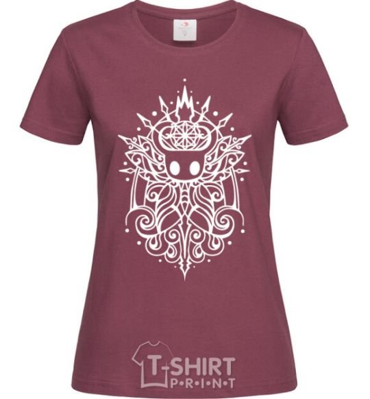 Women's T-shirt hollow night curls burgundy фото