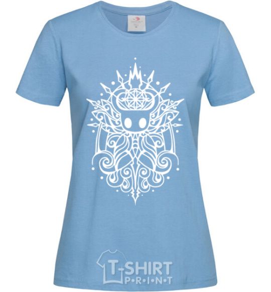 Women's T-shirt hollow night curls sky-blue фото