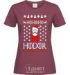 Women's T-shirt HOHOHODOR burgundy фото