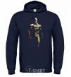 Men`s hoodie One punchman silhouette navy-blue фото