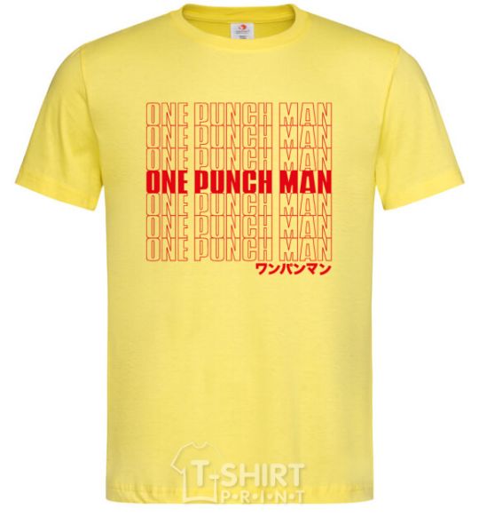 Men's T-Shirt One puch man text cornsilk фото