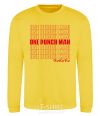 Sweatshirt One puch man text yellow фото