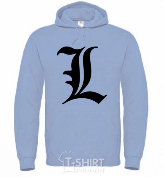 Men`s hoodie Death note L sky-blue фото