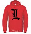 Men`s hoodie Death note L bright-red фото