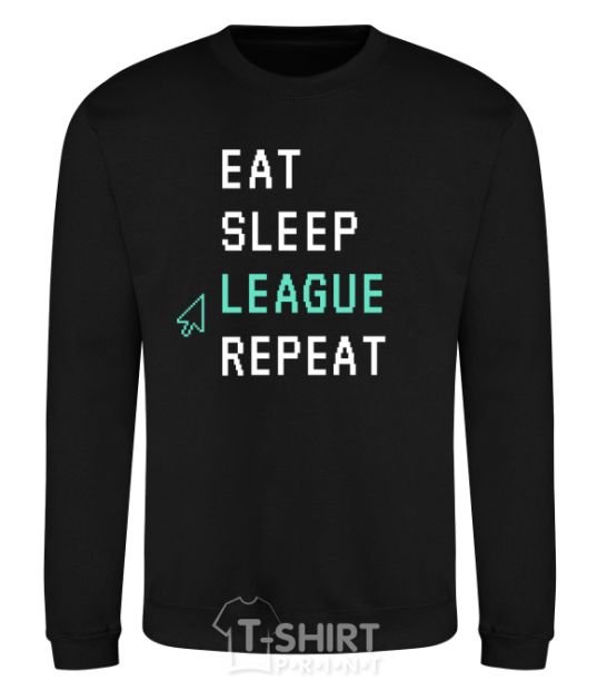 Sweatshirt eat sleep league repeat black фото