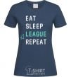 Women's T-shirt eat sleep league repeat navy-blue фото