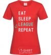 Women's T-shirt eat sleep league repeat red фото