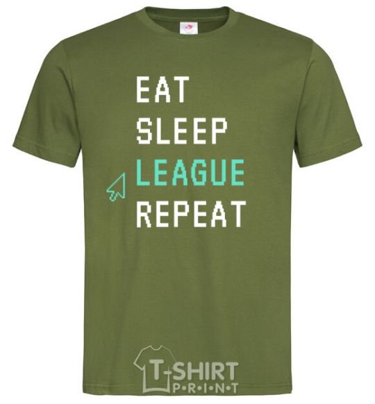 Men's T-Shirt eat sleep league repeat millennial-khaki фото