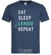 Men's T-Shirt eat sleep league repeat navy-blue фото