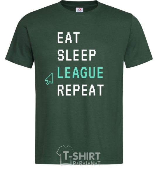 Men's T-Shirt eat sleep league repeat bottle-green фото