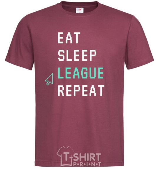 Men's T-Shirt eat sleep league repeat burgundy фото