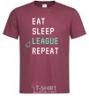 Men's T-Shirt eat sleep league repeat burgundy фото