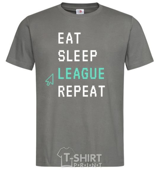 Men's T-Shirt eat sleep league repeat dark-grey фото