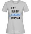 Women's T-shirt eat sleep league repeat grey фото