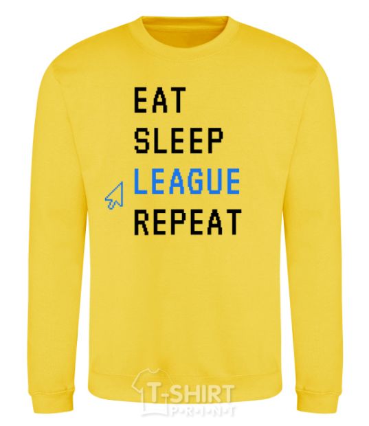 Sweatshirt eat sleep league repeat yellow фото