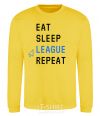 Sweatshirt eat sleep league repeat yellow фото