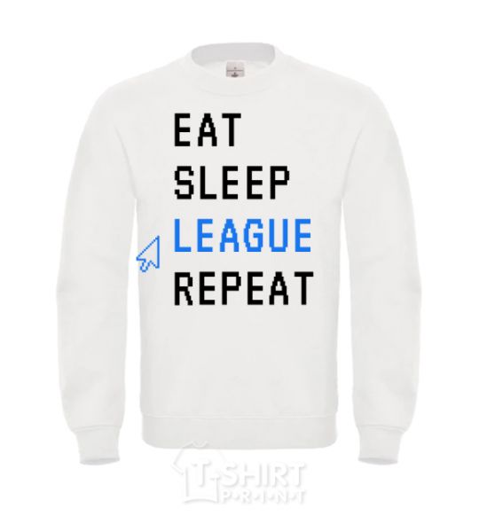 Свитшот eat sleep league repeat Белый фото