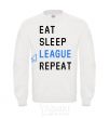 Sweatshirt eat sleep league repeat White фото