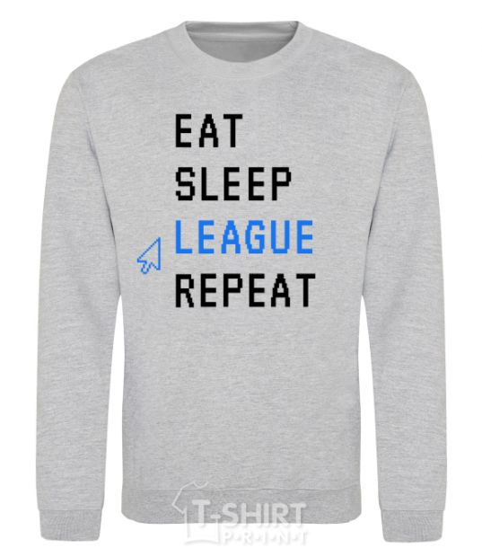 Sweatshirt eat sleep league repeat sport-grey фото