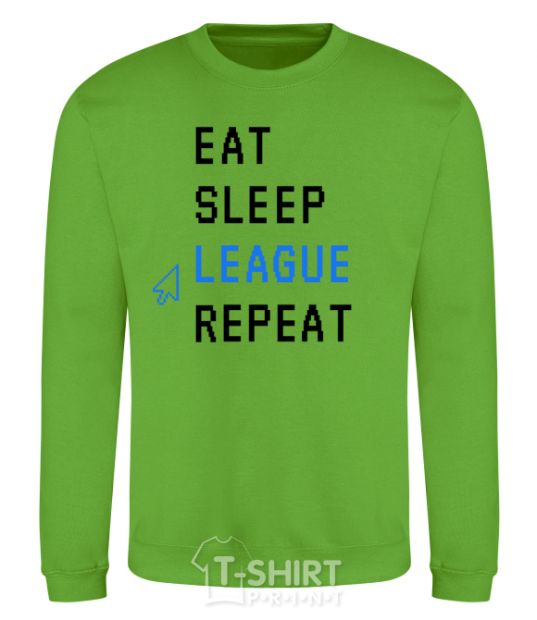 Sweatshirt eat sleep league repeat orchid-green фото